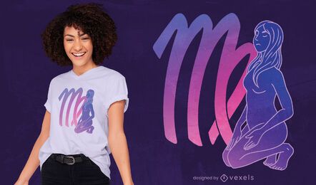 Diseño de camiseta mística del signo del zodiaco virgo