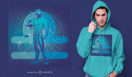 Design de camiseta do signo do zodíaco Libra Balance