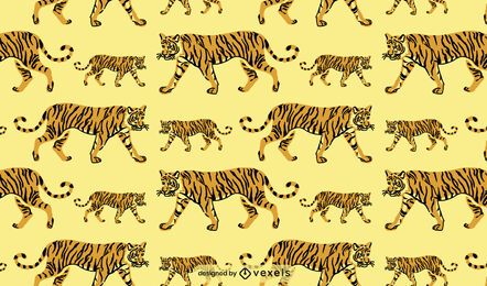 Tiger wild animal pattern design