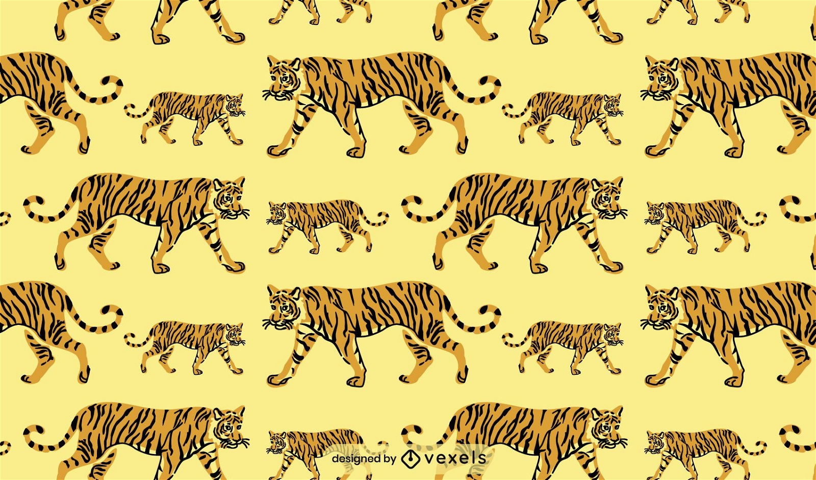 Tiger wild animal pattern design