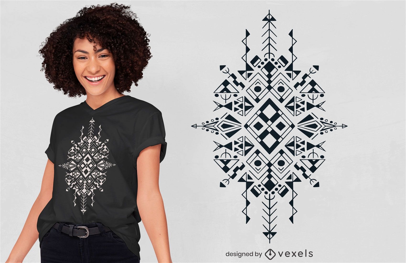 Design de t-shirt com linhas berberes símbolo