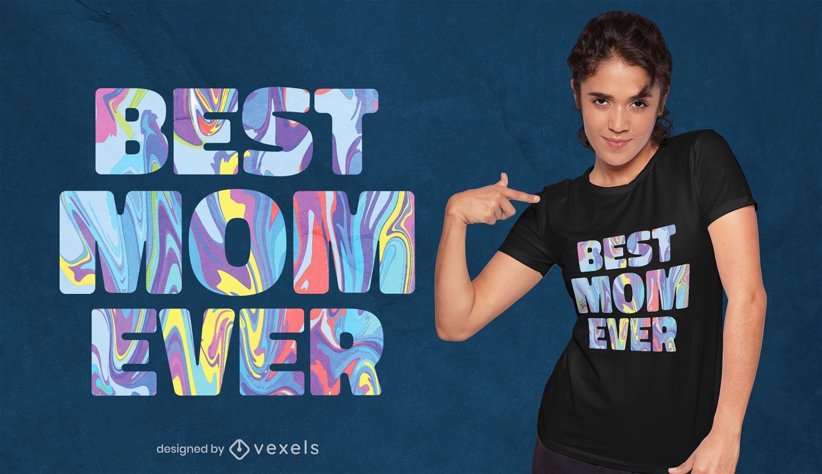 Design de t-shirt tye dye do melhor dia das mães