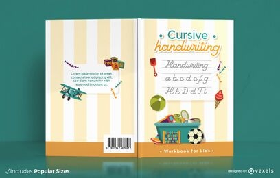 Childrens cursive handwriting book cover design