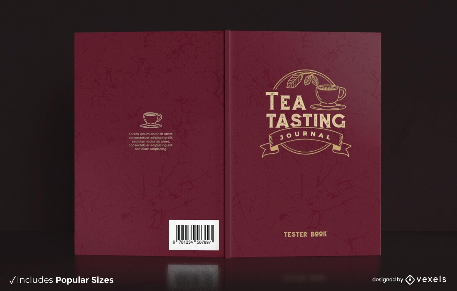 Diseño de portada de diario de degustación de té