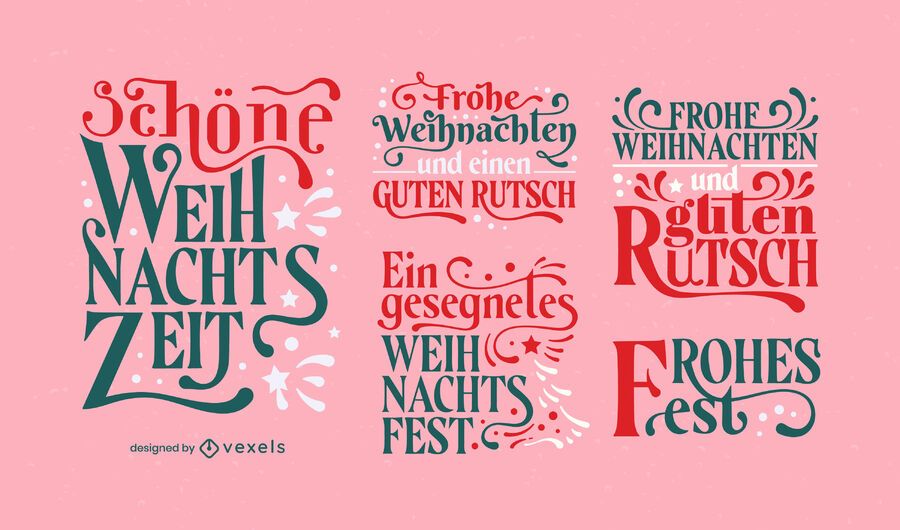 Christmas holiday german lettering set Christmas holiday german lettering set