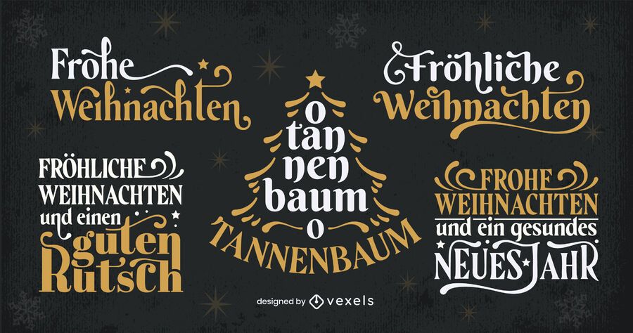 Christmas season german lettering set Christmas season german lettering set