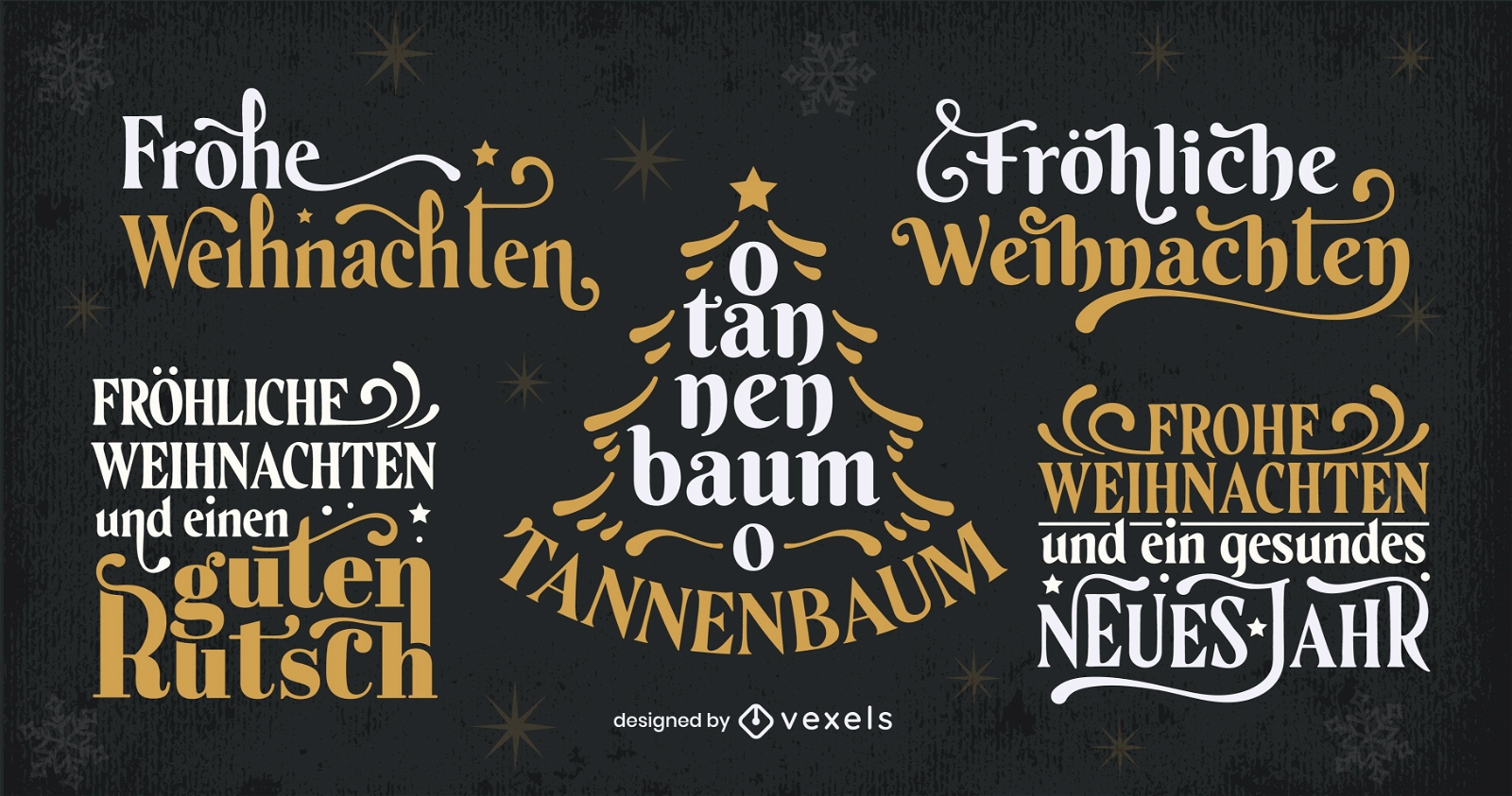 Deutsches Schriftzugset der Weihnachtszeit