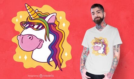 Unicorn with sunglasses t-shirt design
