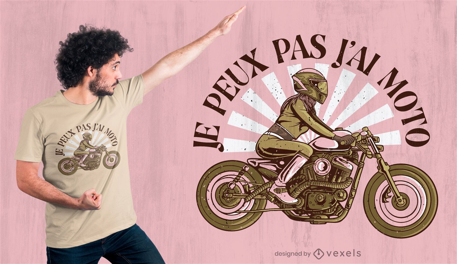 Vintage motorcycle french t-shirt design