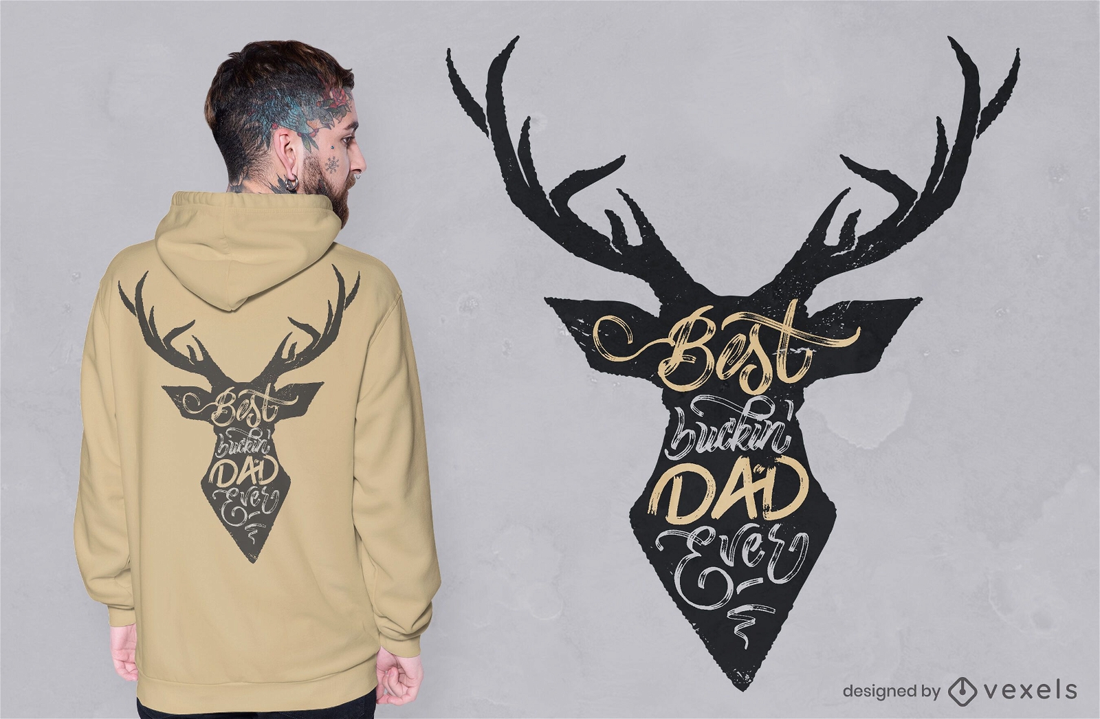 Diseño de camiseta de la mejor cita de papá de ciervo