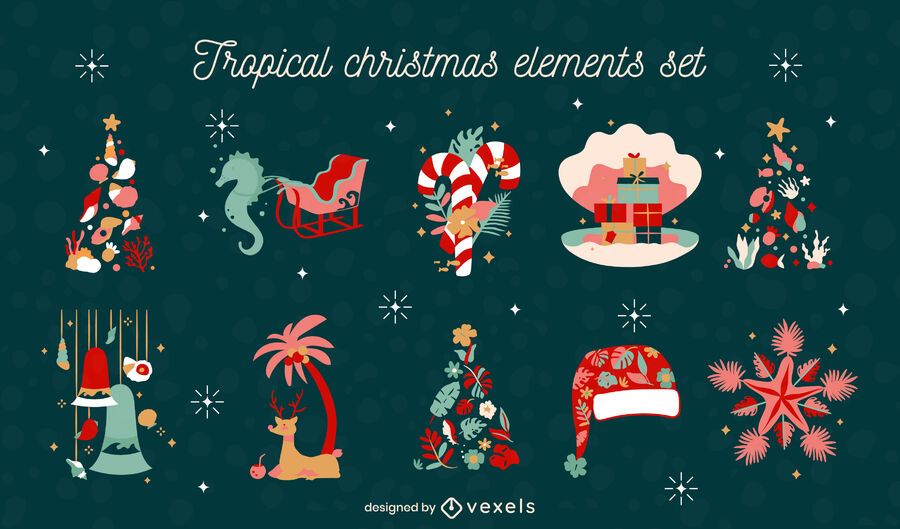 Christmas season underwater holiday set Christmas season underwater holiday set