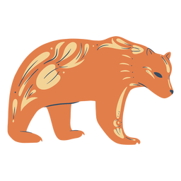 Grizzly bear organic abstract PNG Design