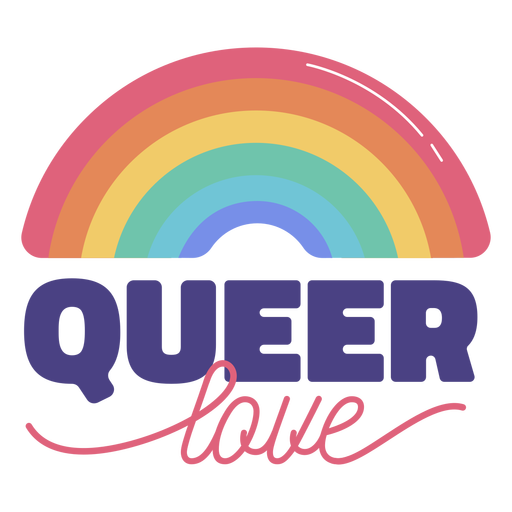Queer love quote semi flat PNG Design