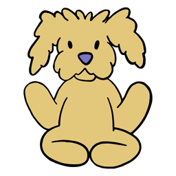 Fluffy dog yoga pose PNG Design