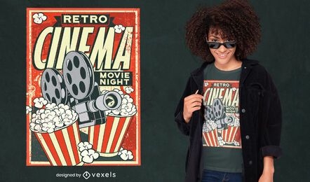 Retro-Kinoplakat-T-Shirt-Design