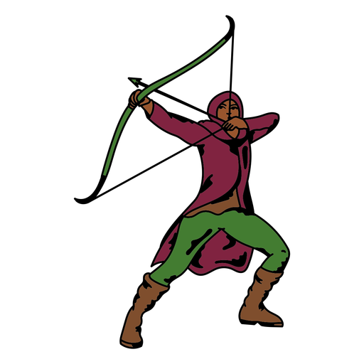 Arco e flecha de arqueiro Desenho PNG