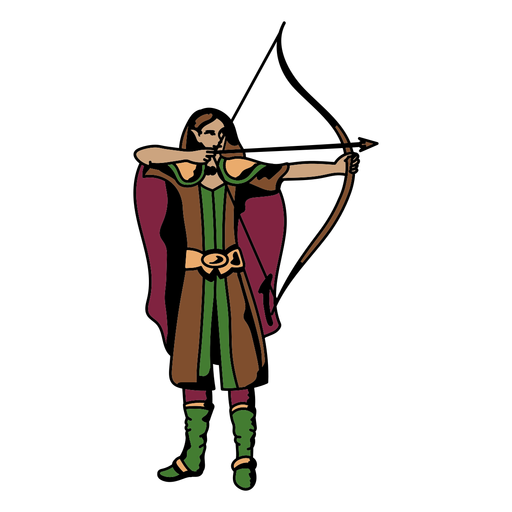 Female elf archer bow and arrow