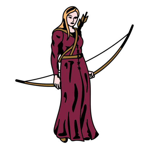 Arco y flecha de arquero princesa Diseño PNG