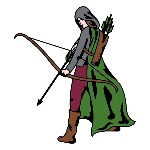 Woman archer bow and arrow