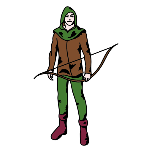 Female archer character PNG Design