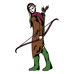 Fantasía de arquero elfo femenino