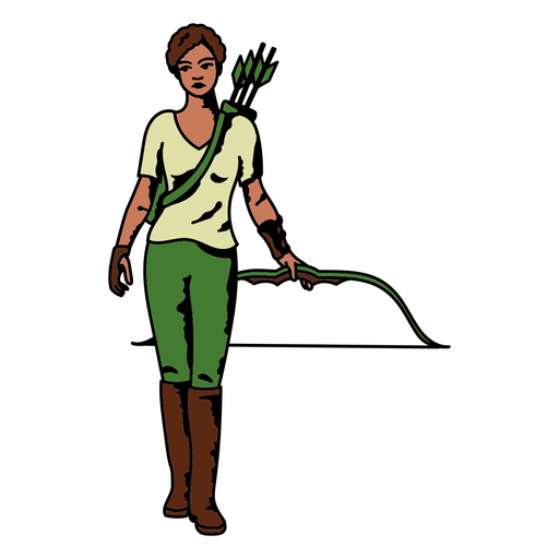 Woman archer character PNG Design