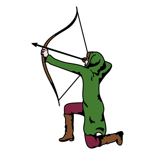 Archer with bow and arrow PNG Design