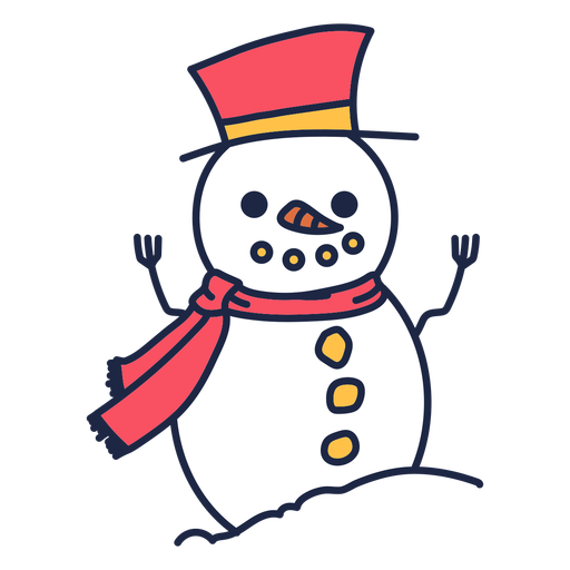 Winter snowman clothes PNG Design