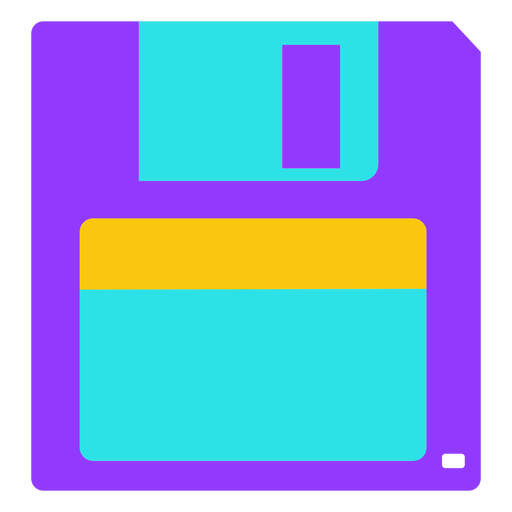 Old floppy disk flat PNG Design