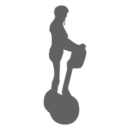 Girl in segway with helmet silhouette PNG Design