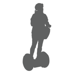Girl in segway with helmet side silhouette PNG Design