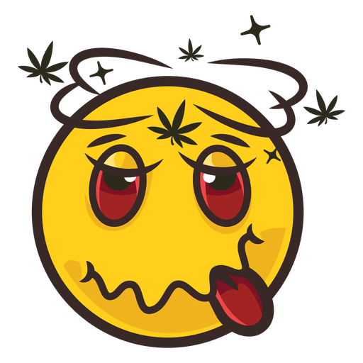 Marihuana emoji color stroke PNG Design