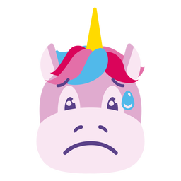 Concearned unicorn flat Transparent PNG