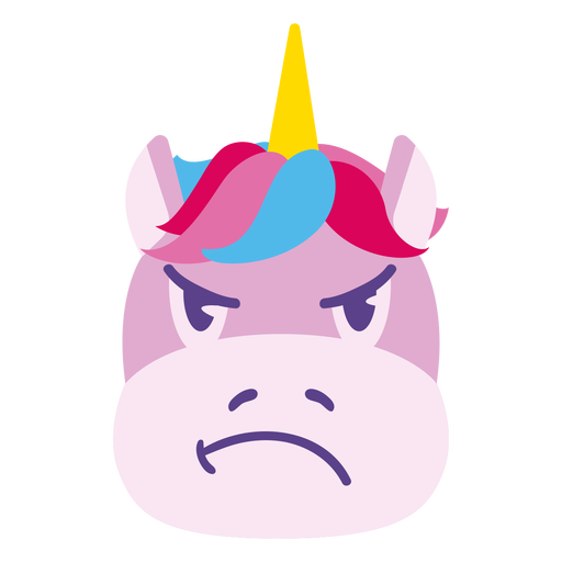 Angry unicorn flat PNG Design