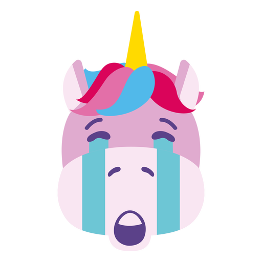 Crying unicorn flat PNG Design