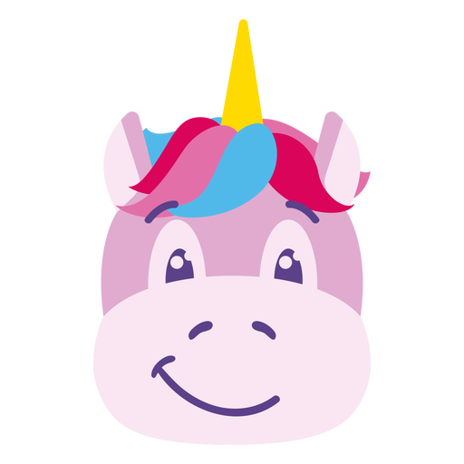 Smiling unicorn flat