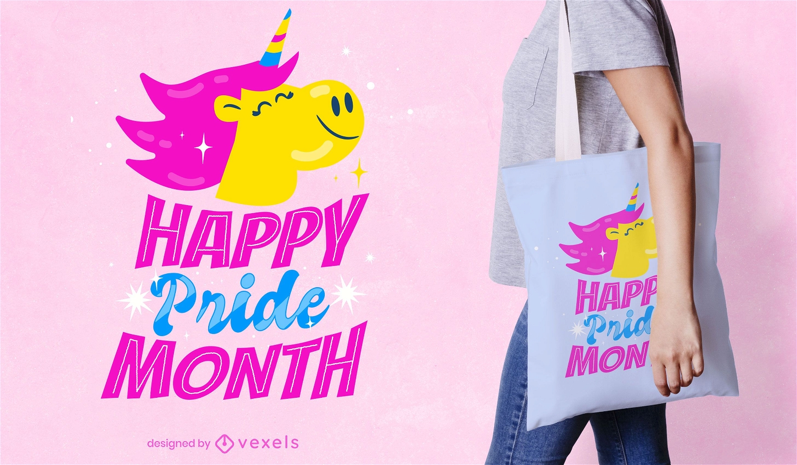 Happy pride month unicorn tote bag