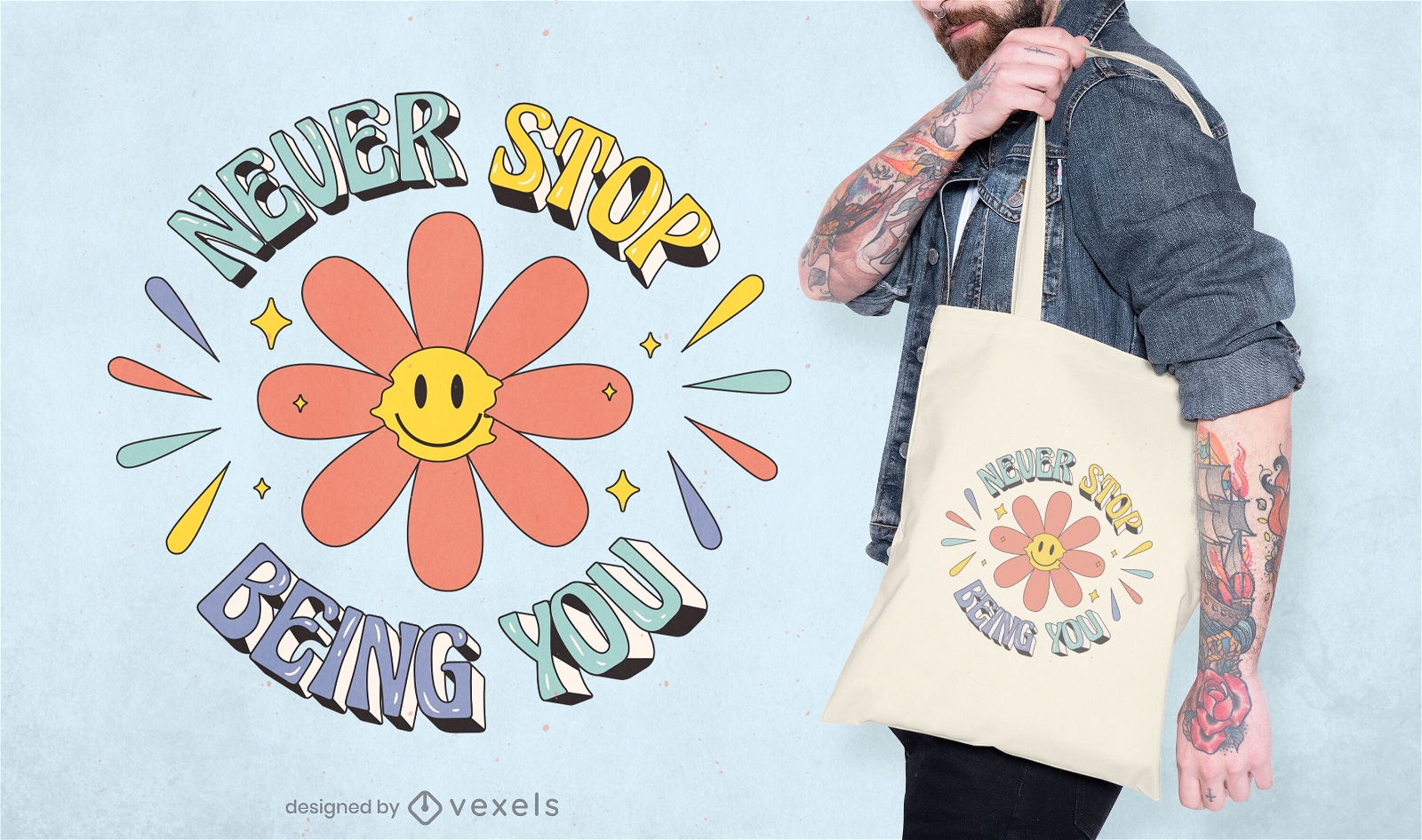 Hippy pride month quote tote bag