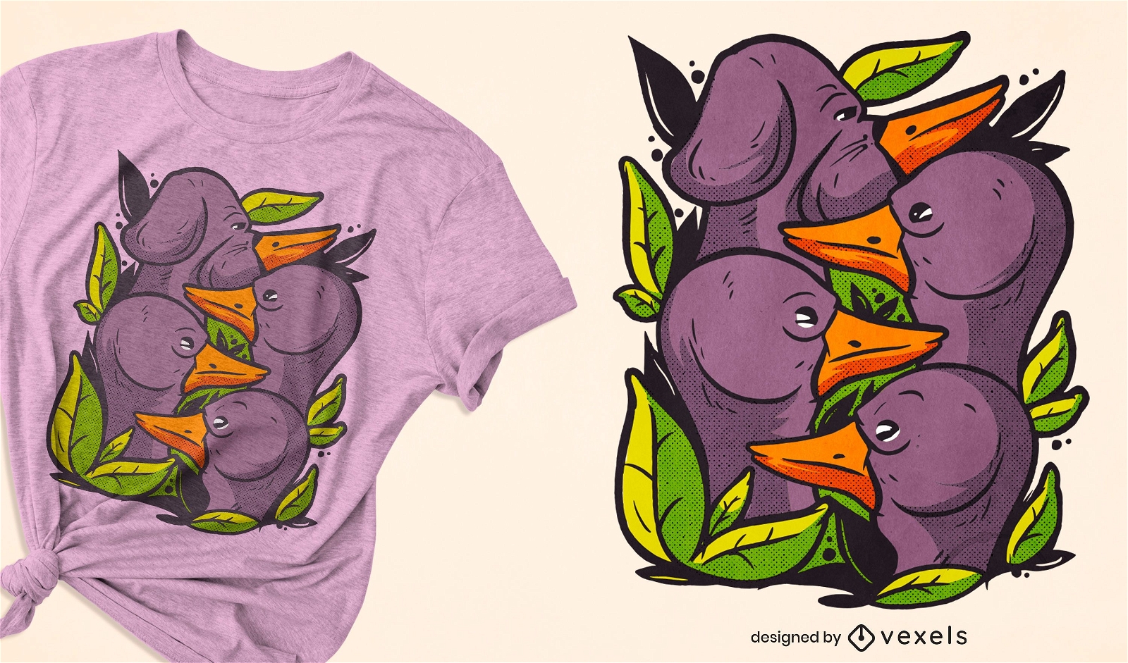 Dog camouflage with ducks t-shirt design