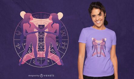 Zodiac Gemini symbol gradient t-shirt design