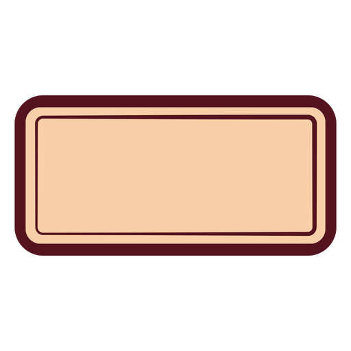 Etiqueta rectangular con bordes redondos. Diseño PNG