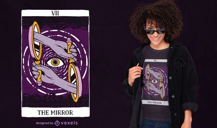 El diseño de la camiseta de la carta del tarot del espejo.