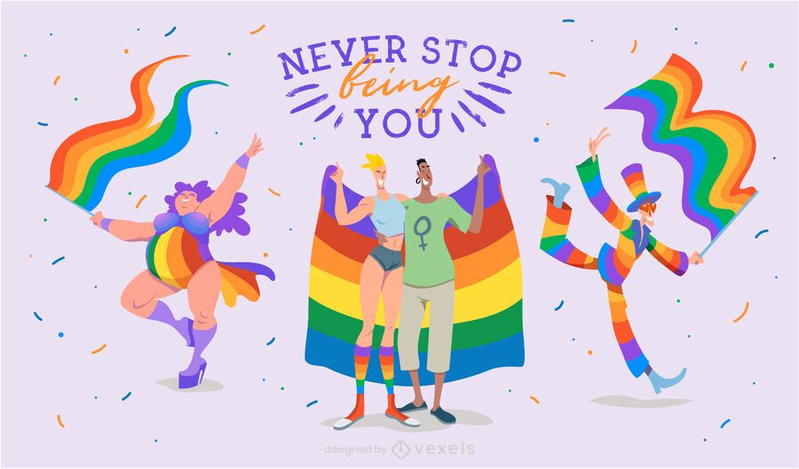 Pride month lgbt quote illustration Pride month lgbt quote illustration