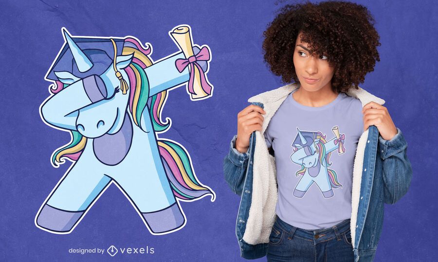 Diseño de camiseta de graduación de unicornio dabbing Diseño de camiseta de graduación de unicornio dabbing