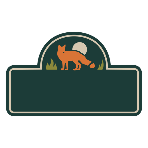 Fox wild animal label