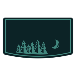 Night forest trees label