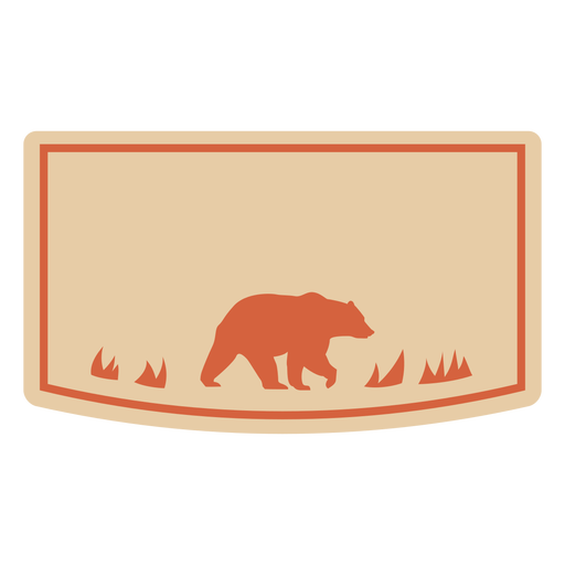 Bear wild animal label