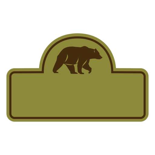 Bear wild animal cut out label