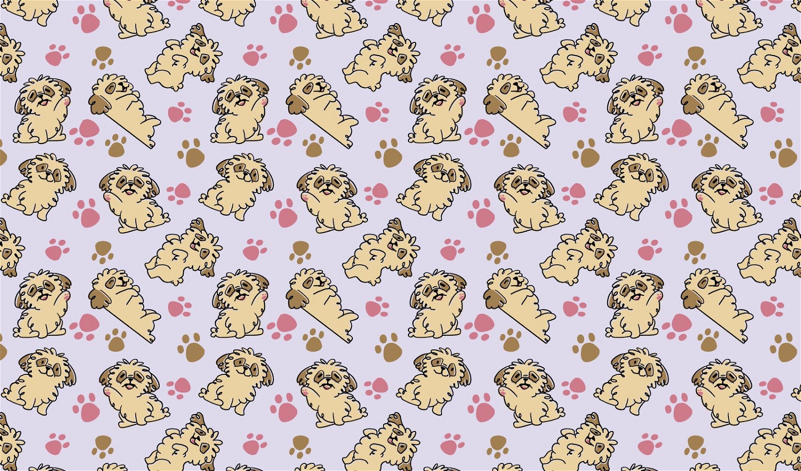 Cute puppy dog doodle pattern design