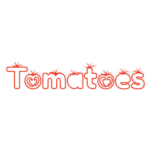 Tomatoes shape lettering label stroke PNG Design